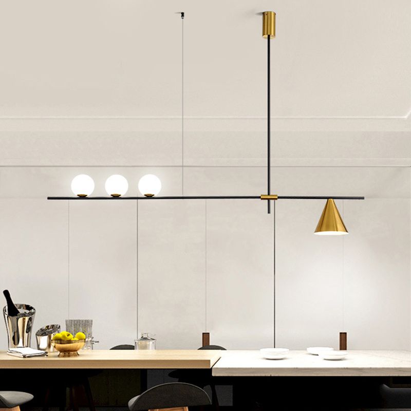 Black/Golden Kitchen Island Lighting  Metal Ceiling Light for Living Room