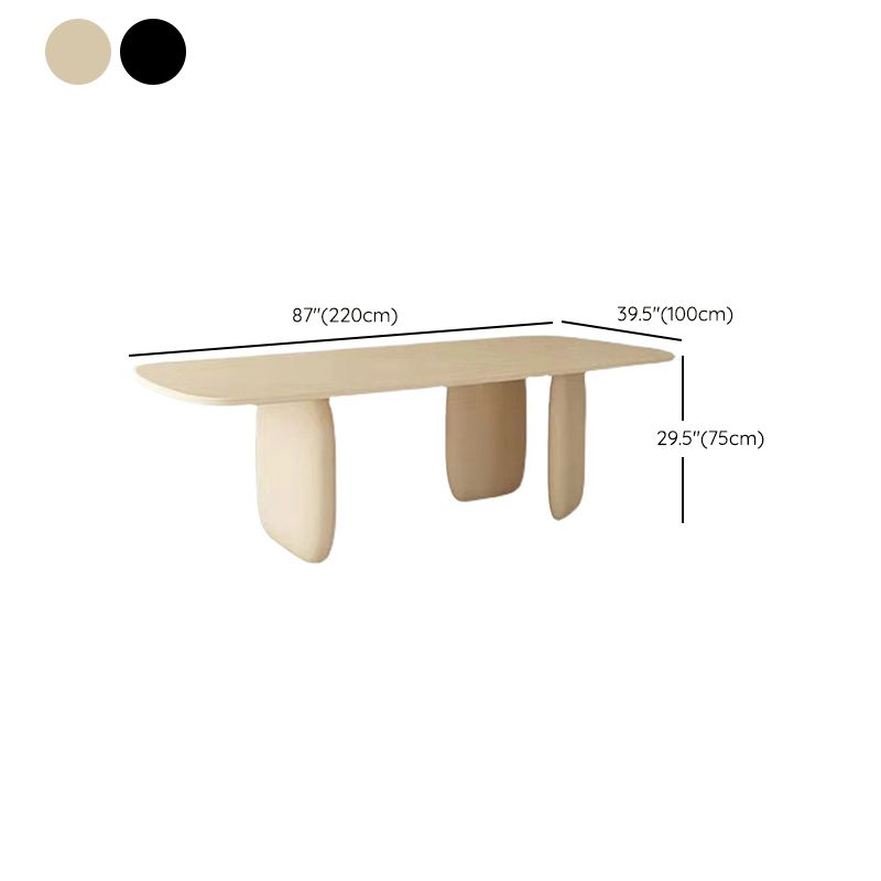 Modern Style Dining Wood Table Dining Rectangle Table with Wooden Legs