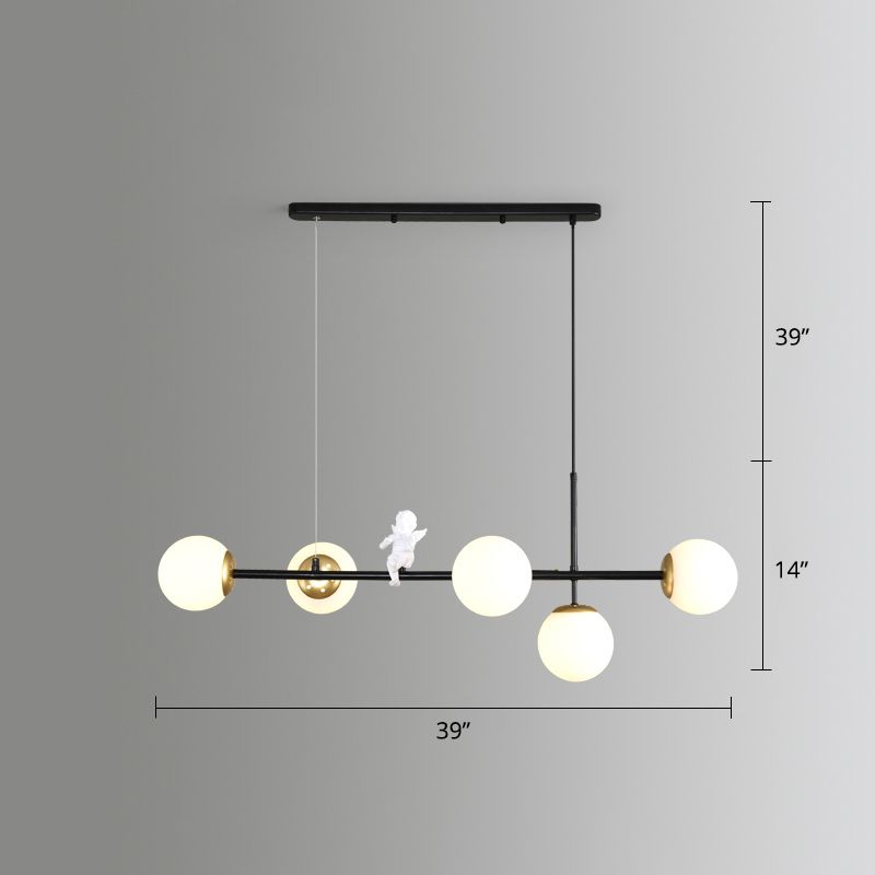 Modo Island Light Postmodern Glass 5-Light Suspended Lighting Fixture for Restaurant