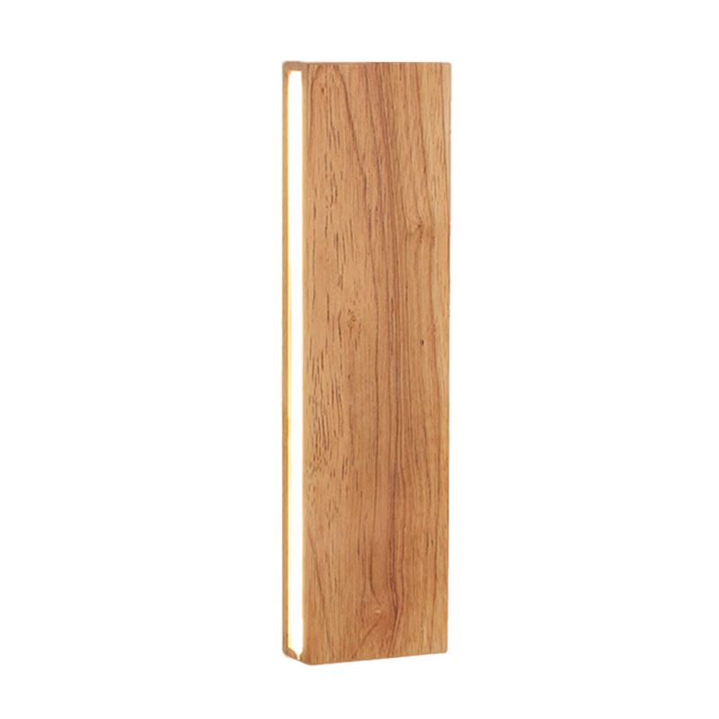 Rectangle Shape Wall Lighting Modern Style Wood 1 Light Sconce Lamp for Living Room