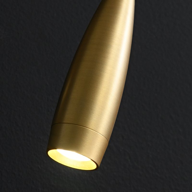 Gold Modern Wall Sconce Linear Shape Wall Light with Metal Shade for Bedroom