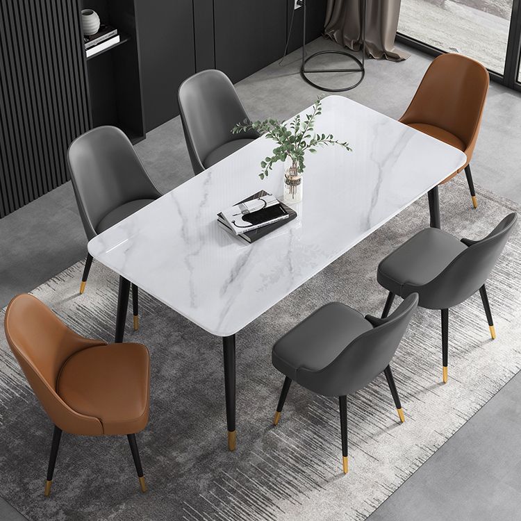 Modern 1/2/5/7 Pieces Dining Set Rectangle Stone Dining Table for Kitchen Dining Room