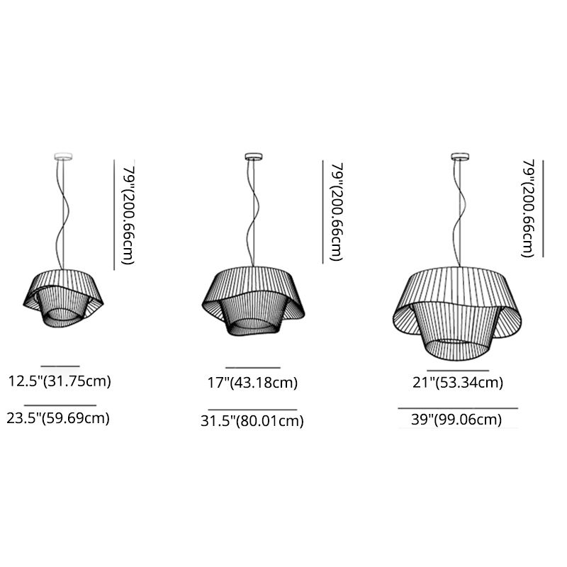 Shaded Ceiling Hung Fixture Minimalist Fabric Dinning Room Pendant Lighting Fixture