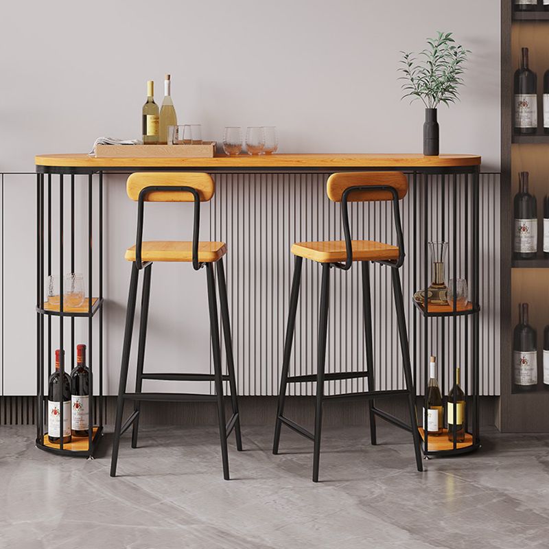 Modern Wood Counter Table 1/3 Pieces Bar Table Set  with High Stools for Living Room