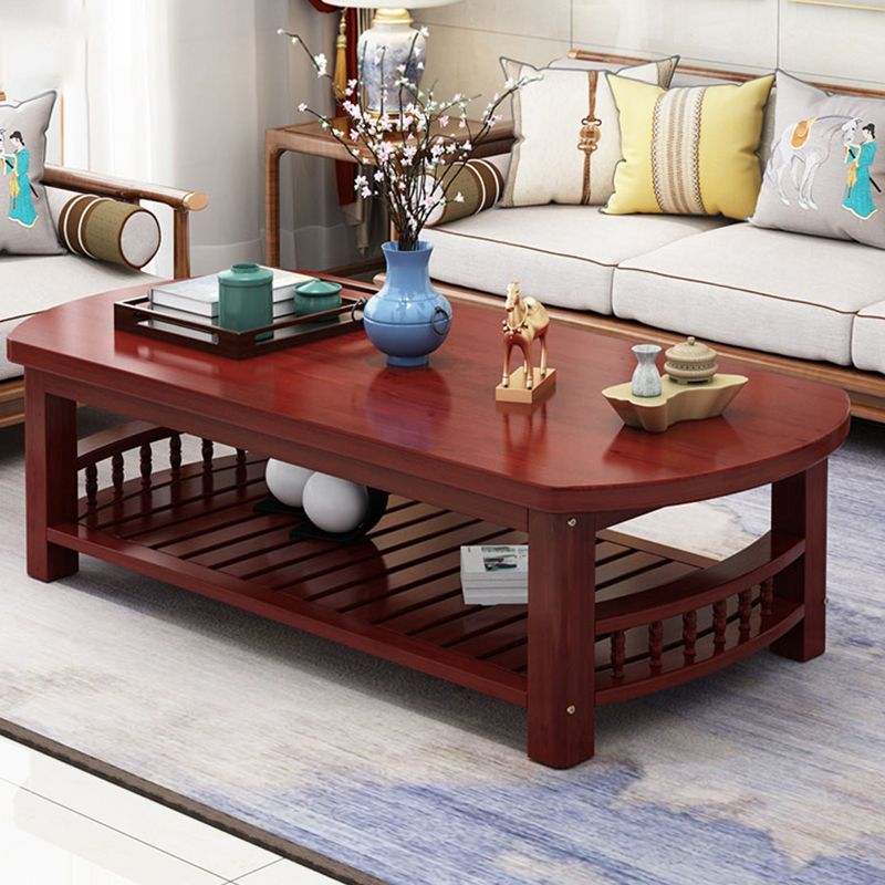 Contemporary Coffee Table Storage Solid Wood Coffee Cocktail Table