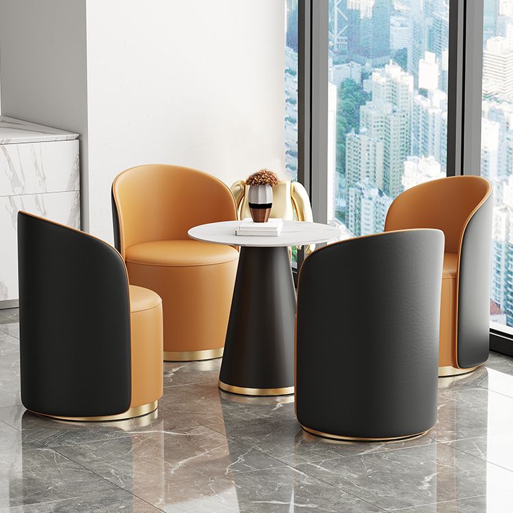 Modern Style Sintered Stone Dining Set Round 1/3/5 Pieces Dining Set for Home Use