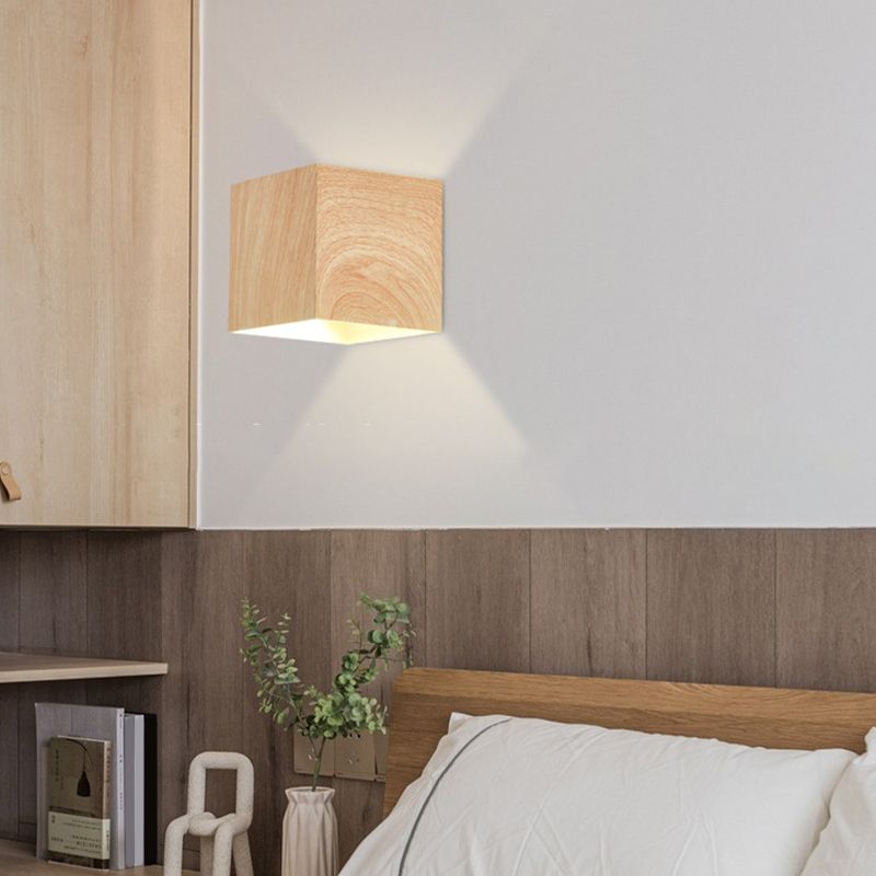 2-Light Modernism Beige/Brown Wall Mounted Sconce LED Shaded Wall Light for Bedroom