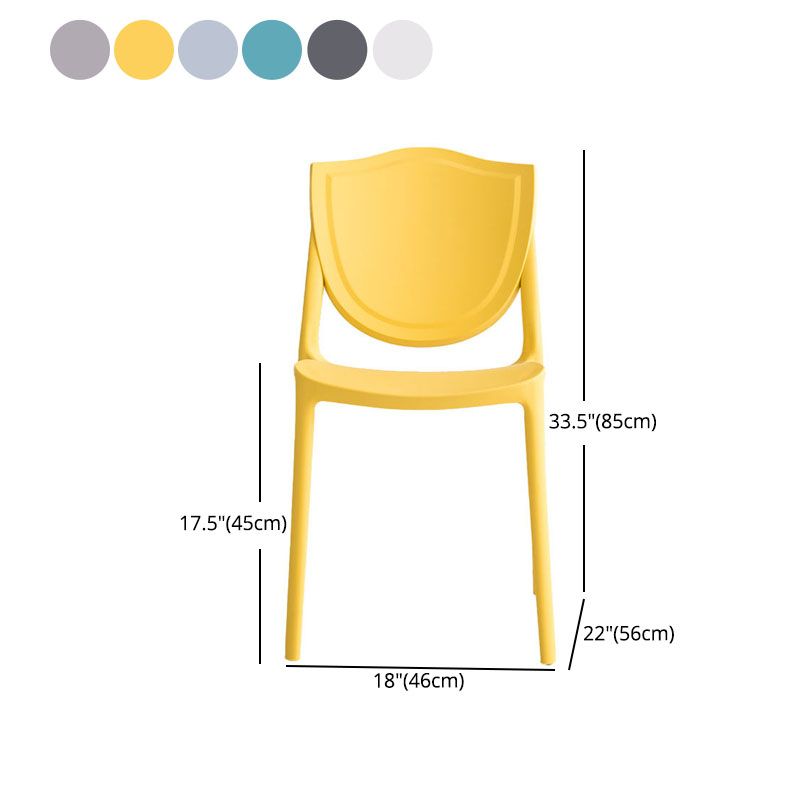 Silla de estilo moderno, sillas sin brazos con patas de plástico para cocina