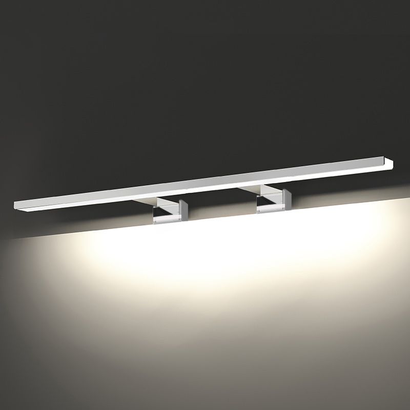 Chrome rechthoekige ijdelheid Lichte armatuur Moderne metalen LED -wandmontage Licht voor bad