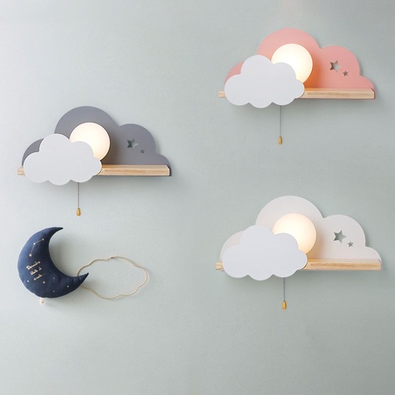 Nórdicos Macarons en forma de pared en forma de nube Iron Iron 1 Light Sponces