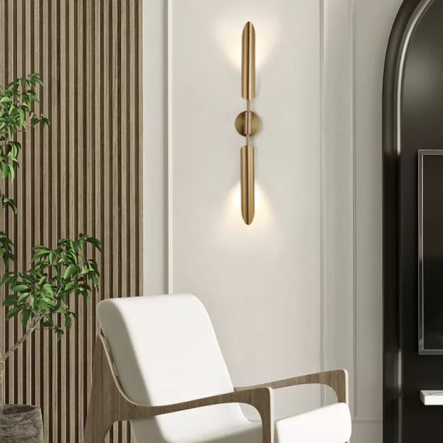 Shaded Bedroom Wall Sconce Lighting Metal Simplicity-Style Sconce Light Fixture in Gold