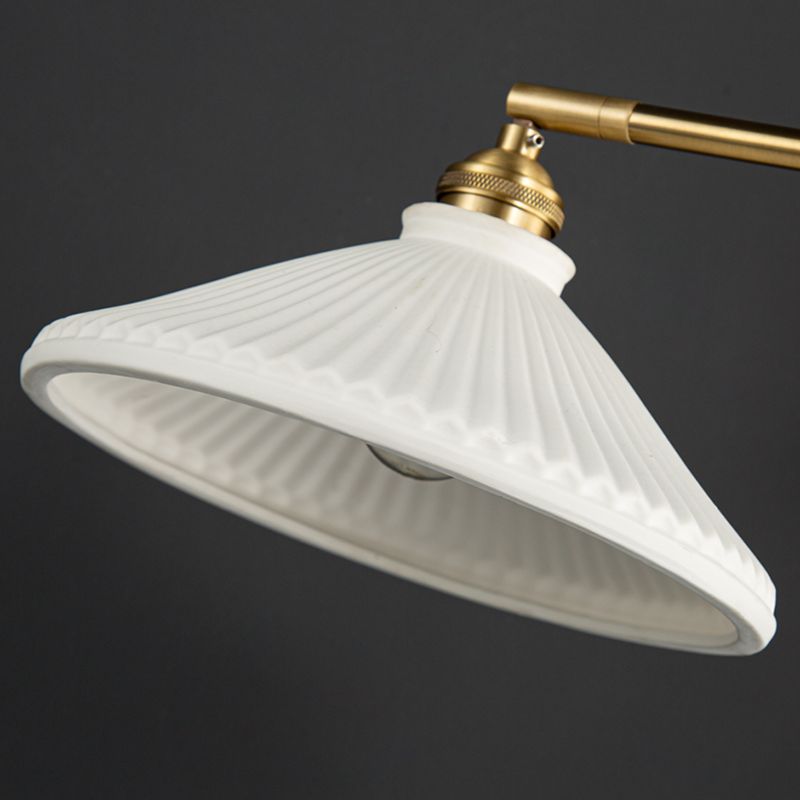 Metal Modern Wall Sconce Geometric Shape Wall Light with Ceramic Shade for Living Room