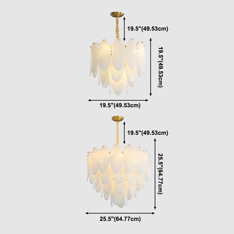 Luminaire de lustre en plumes
