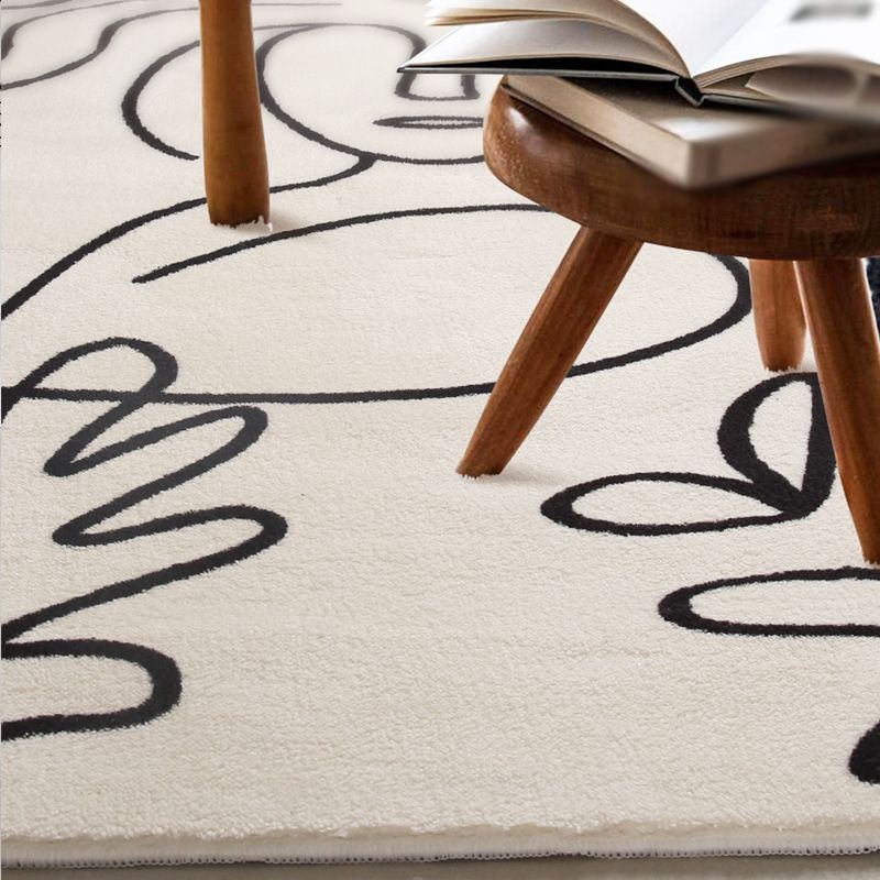 Simplicity Carpet Modern Nordic Area Rug Polyester Stain Resistant Indoor Rug for Living Room