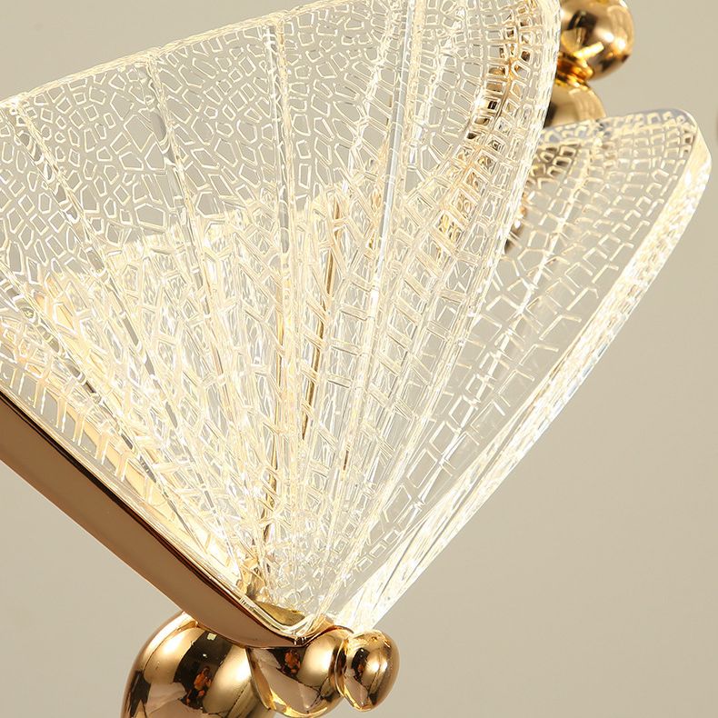 Modern Creative LED Pendant Light Wrought Iron Butterfly Hanging Lamp with Acrylic Shade