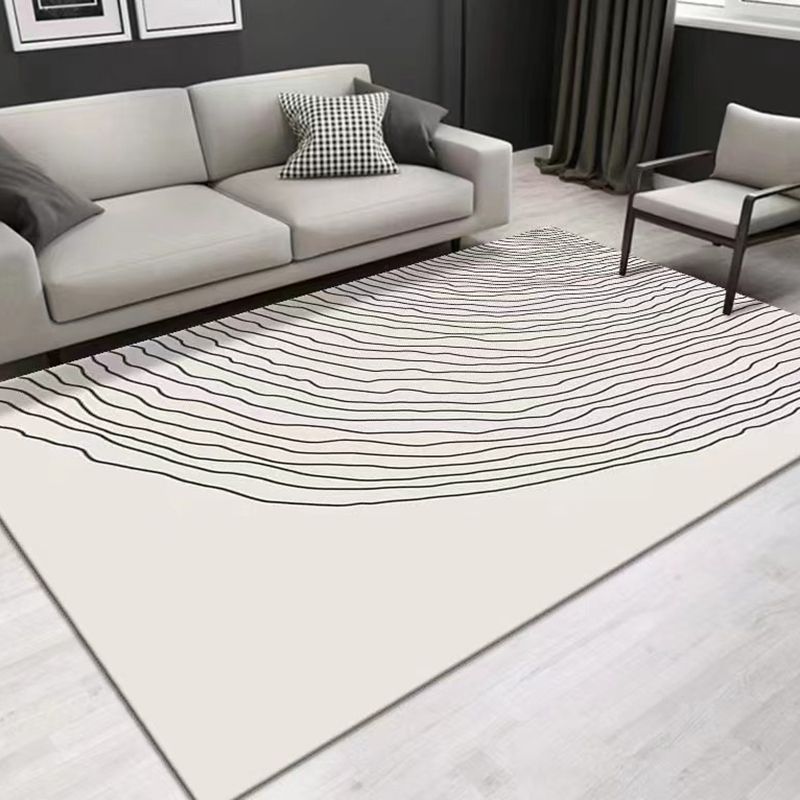 Tappeto grigio con stampa di geometria poliestere moderna tappeto resistente alle macchie per soggiorno