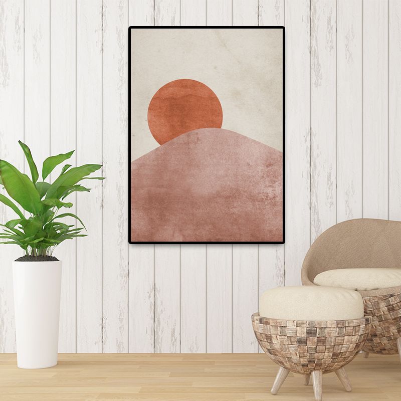 Scandinavian Landscapes Wall Art Print Brown Textured Wrapped Canvas for Bedroom