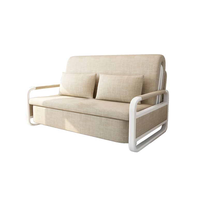 Cotton Blend Contemporary Convertible Bed Sofa Couch in Beige