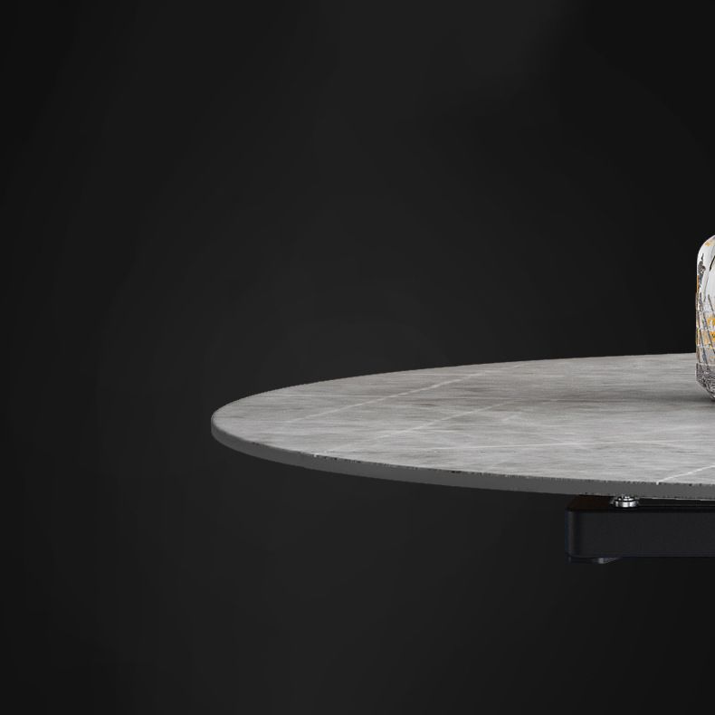 Table à manger en pierre fritrée de style moderne avec piédestal