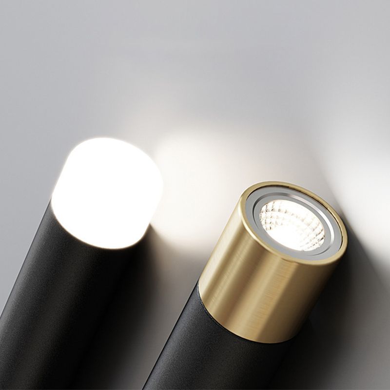 6-Light Contemporary Black/Golden Island Lighting LED Ceiling Light for Kitchen