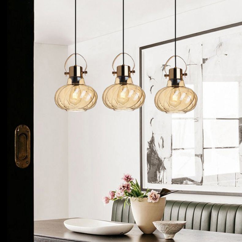 Glass Kettle Shaped Pendant Light Fixture Modern Ceiling Suspension Light for Dinner
