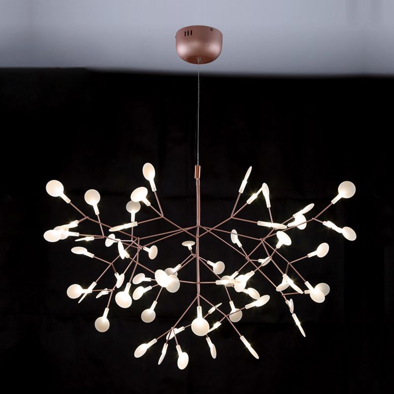 Modern Style Chandelier Multi Lights Decorative Firefly Pendant Lights in Rose Gold