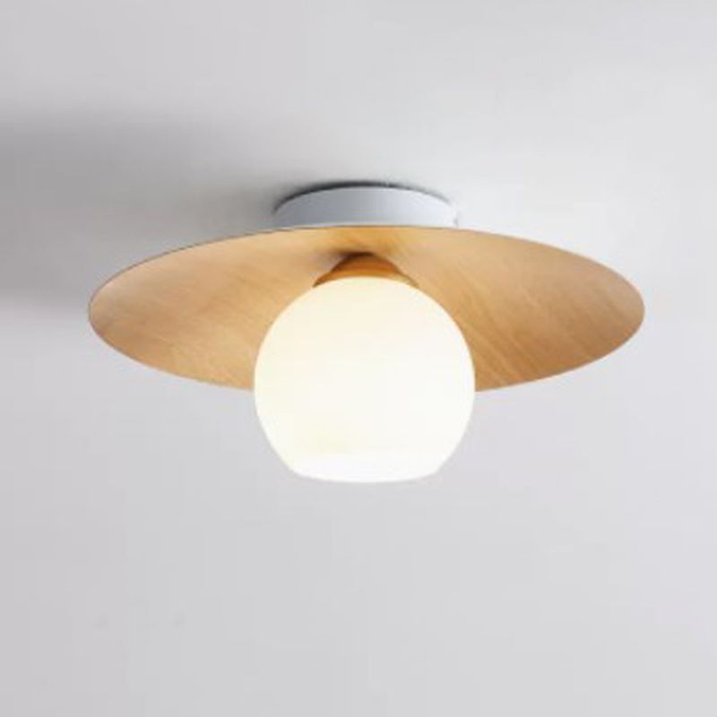 Geometric Flush Mount Fixture Contemporary Glass 1 Light Flush Light