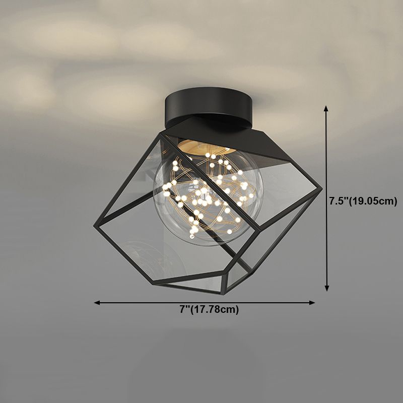 Ball Shape LED Ceiling Lamp Modern Iron 1 Light Flush Mount for Aisle Balcony