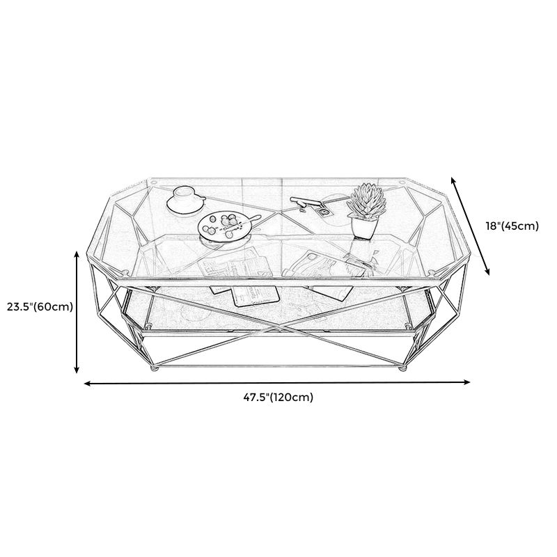 Contemporary Glass Cocktail Table Frame Coffee Table  for Dining Room