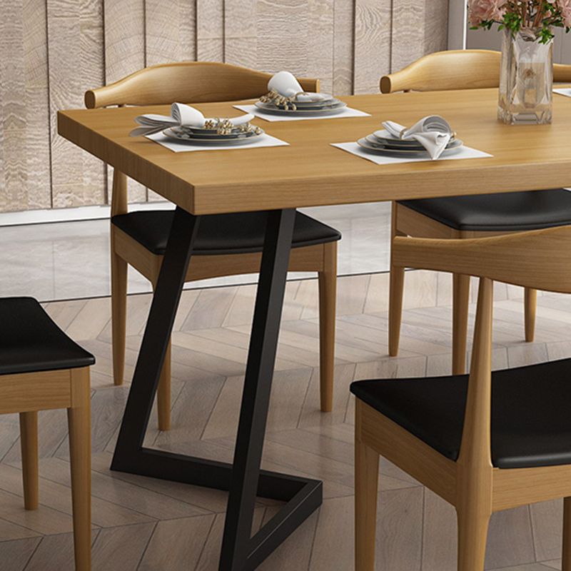 Industrial LightWood Dinette Set 1/2/7 Pcs Solid Wood Furniture for Home