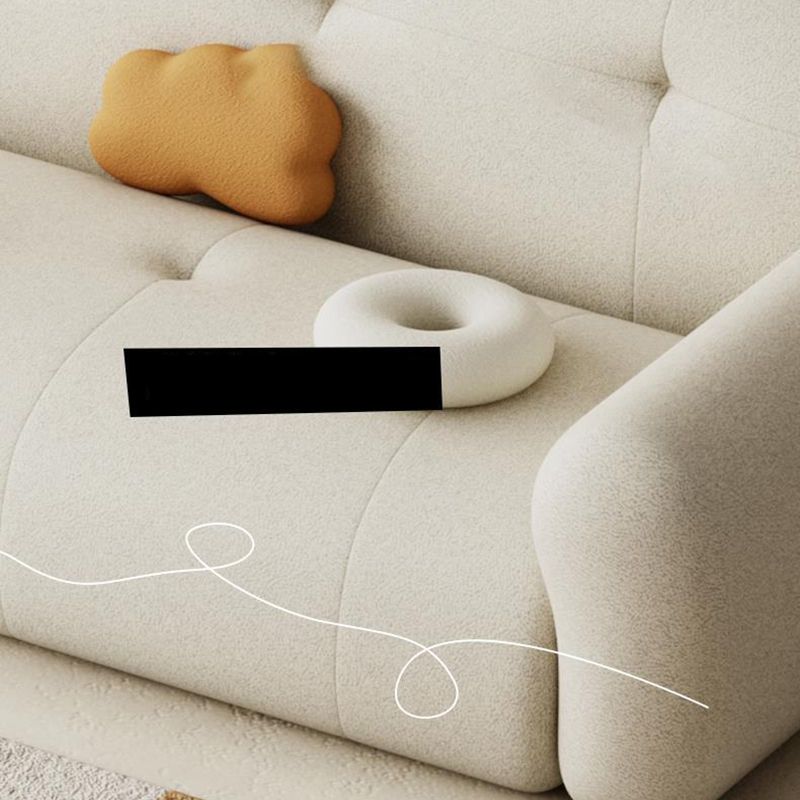 Modern Solid Color Settee Stationary Leather Sofa for Living Room