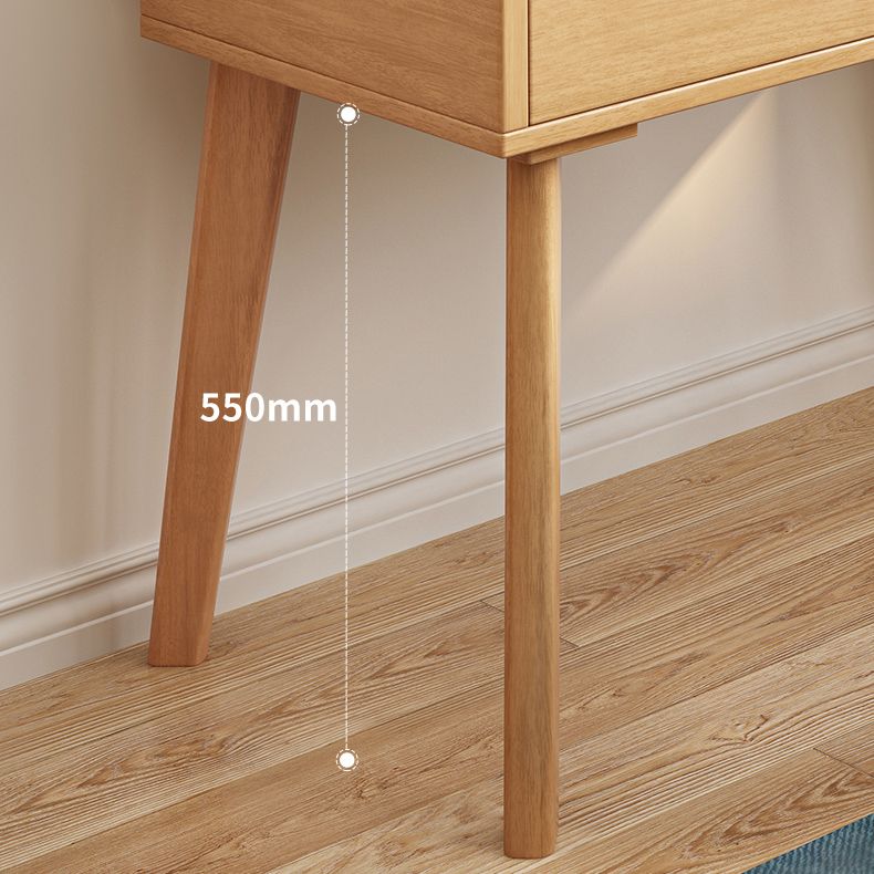 Scandinavian 29.52" Height Solid Wood Table Makeup Vanity with Mirror