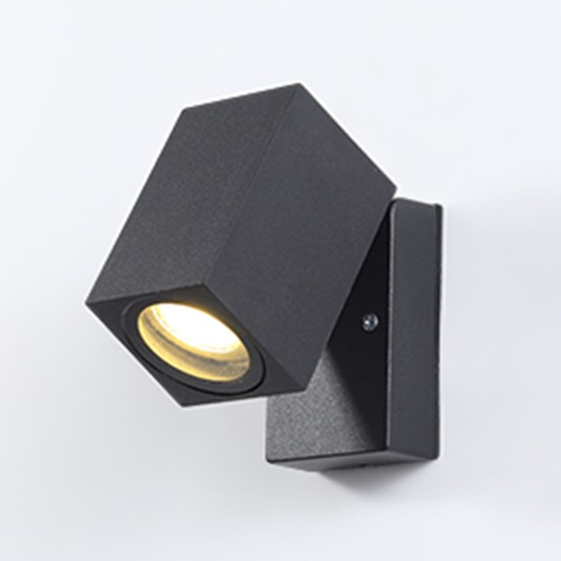 Simple Wall Sconce Rectangular Outdoor Wall Light Fixture with Metal