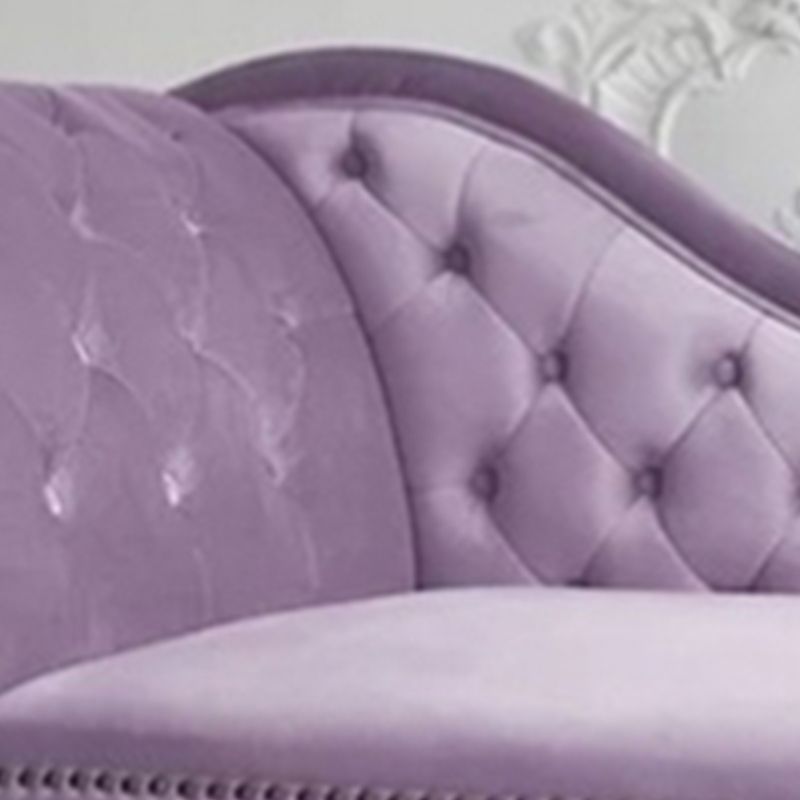 Button Tufted Chaise Lounge Couch with Rolled Arms - 66.9" W