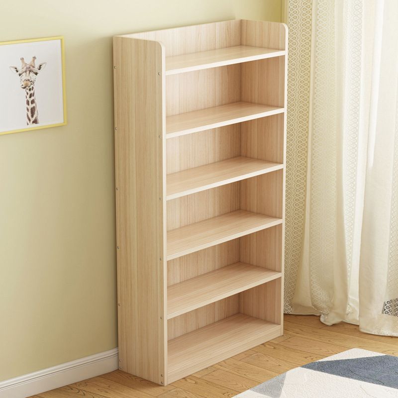 Modern Floor Shelf Bookcase Closed Back Wood Book Shelf for Home
