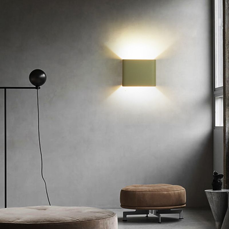 Ultra-modern Square Wall Sconce Lighting Aluminum Wall Mounted Light Fixture for Bedroom