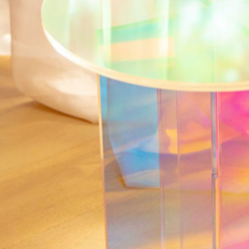Multi-Color Accent Side Table Round Shape Plastic Table for Bedroom