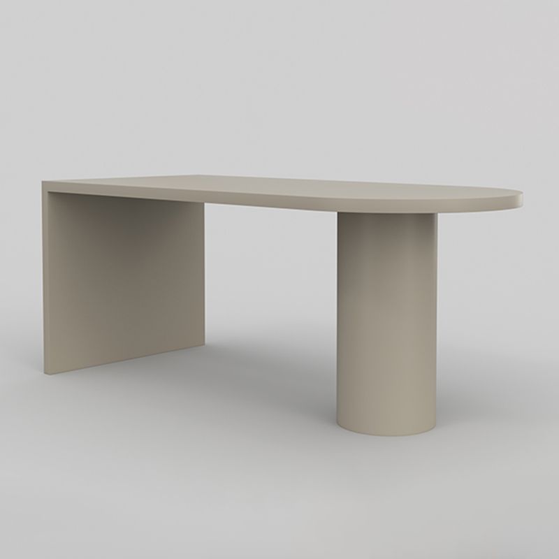 Mesa de comedor moderna de madera maciza, mesa superior de madera de pino con base de pedestal doble