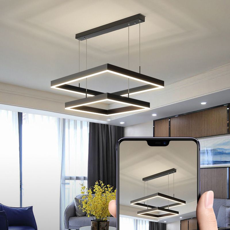 Simplicité postmoderne Sanared Chandelier Pendant Light Light Acrylique Suspension Pendante Pendre pour le salon