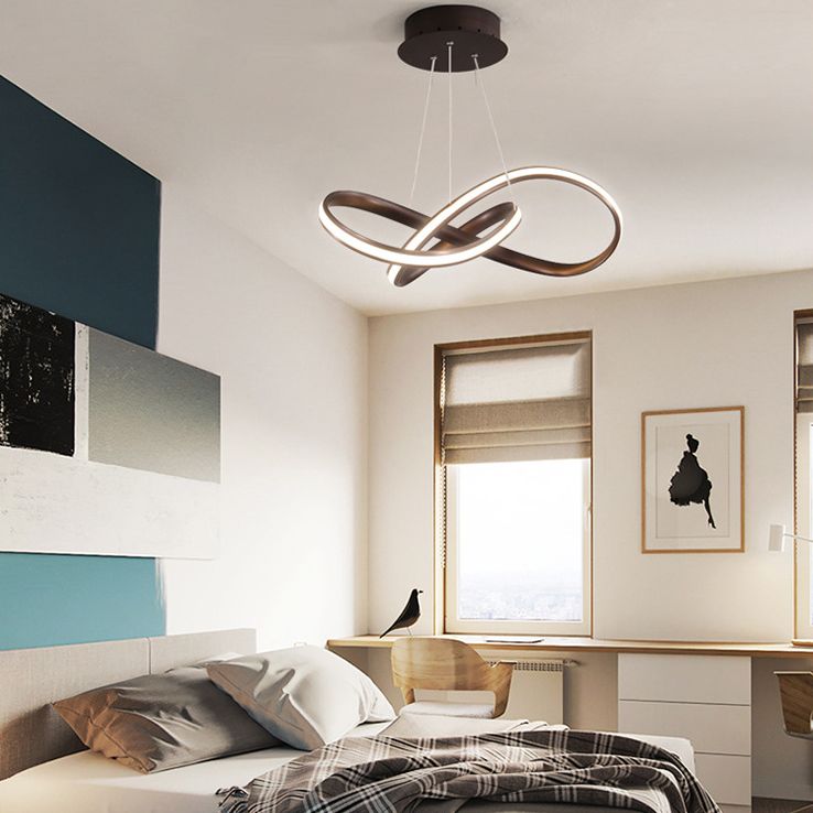 Aluminium verstelbare LED -kroonluchter in moderne singular style silica gel lineair hanglampje voor woonkamer