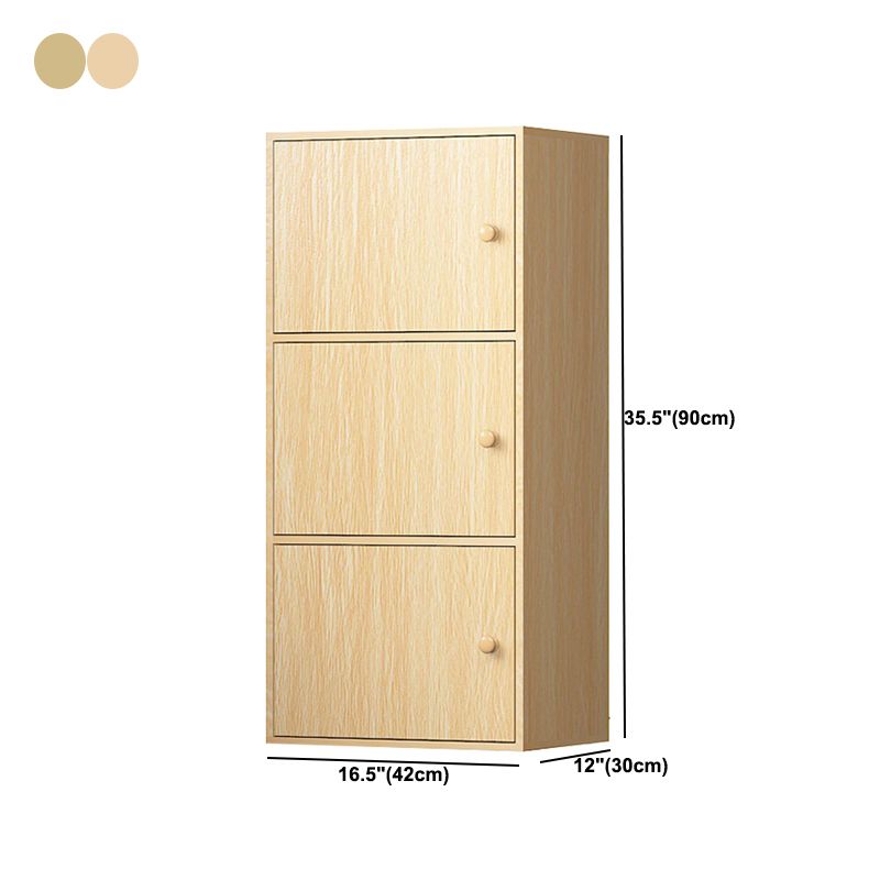 Contemporary Rectangle Wood Side Cabinet with Doors Accent Cabinet