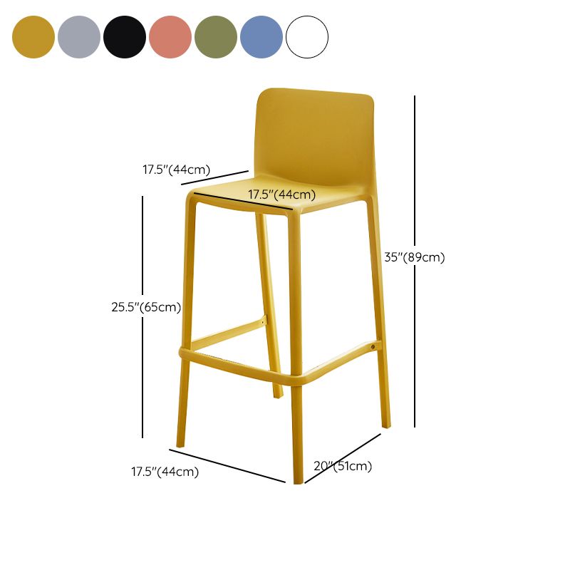 Plastic Armless Dining Stools Low Back Bar Stools with Footrest