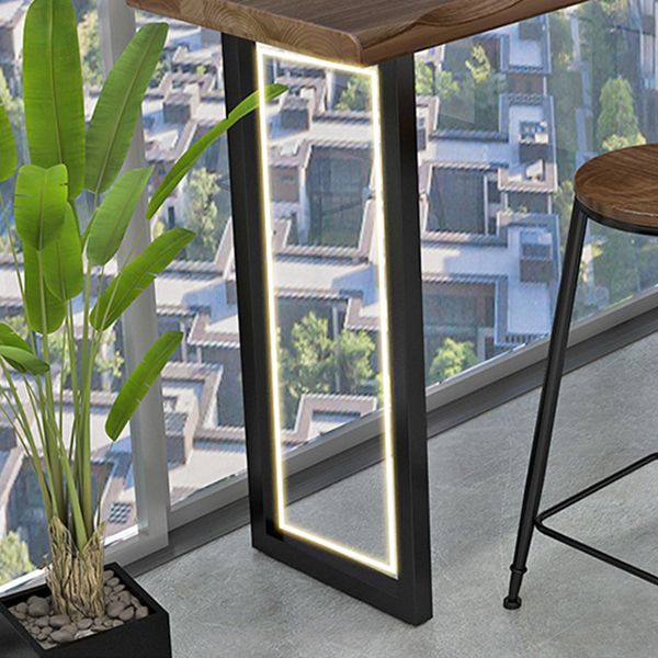 Industrial Solid Wood Bar Table Rectangle Bar Dining Room Table