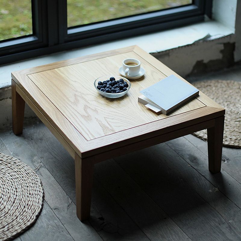 Traditional Solid Wood Sofa Side Accent Table with Suqare Top