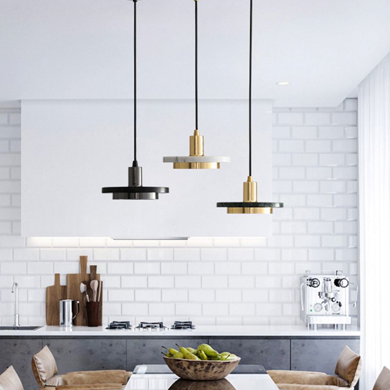 Éclairage de pendentif en marbre rond