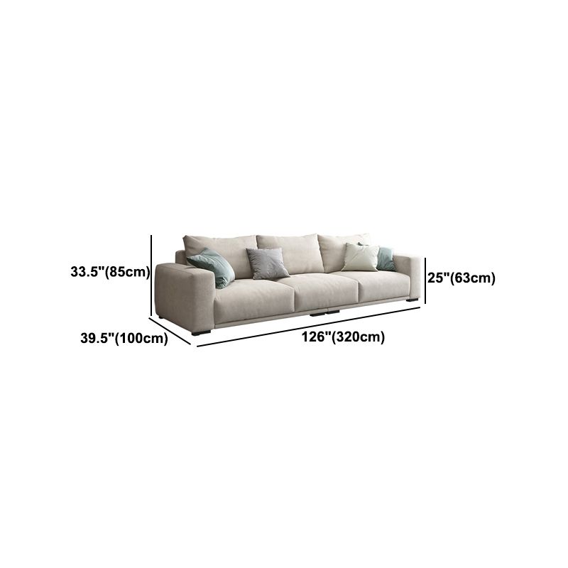 Modernism Cushions Sofa & Chaise 33.46" H Faux Leather Loose Back Sofa in White