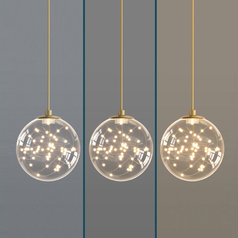 2-leichter sphärischer Anhänger Anhänger Modernes Glashängung Licht für Wohnzimmer