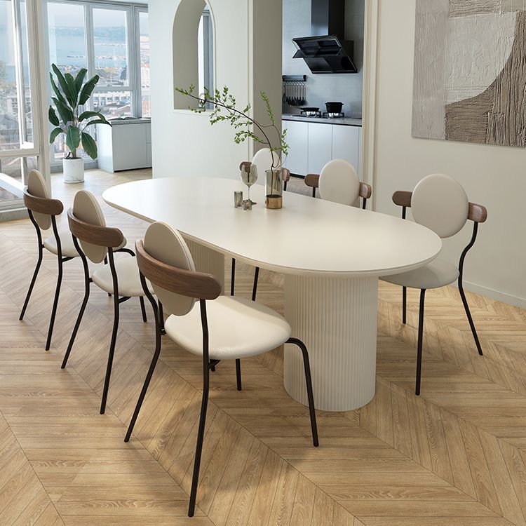 Metal and Slate Table Modern Minimalist Home Wood Base Dining Table