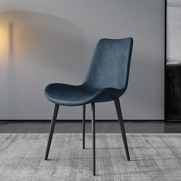 Silla de comedor estilo moderno, sillas sin brazos con patas de metal para cocina