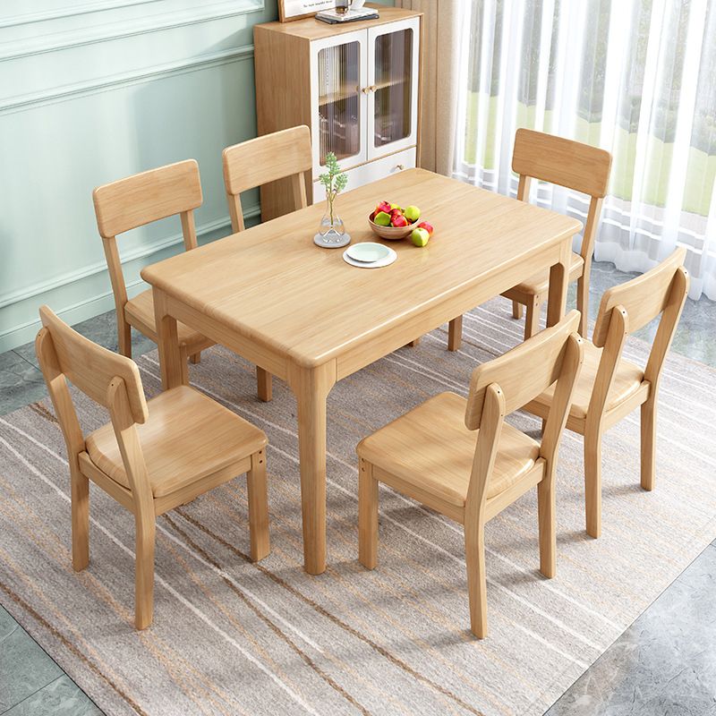 Modern Wood Dining Room Table Rectangle Dining Table for Kitchen